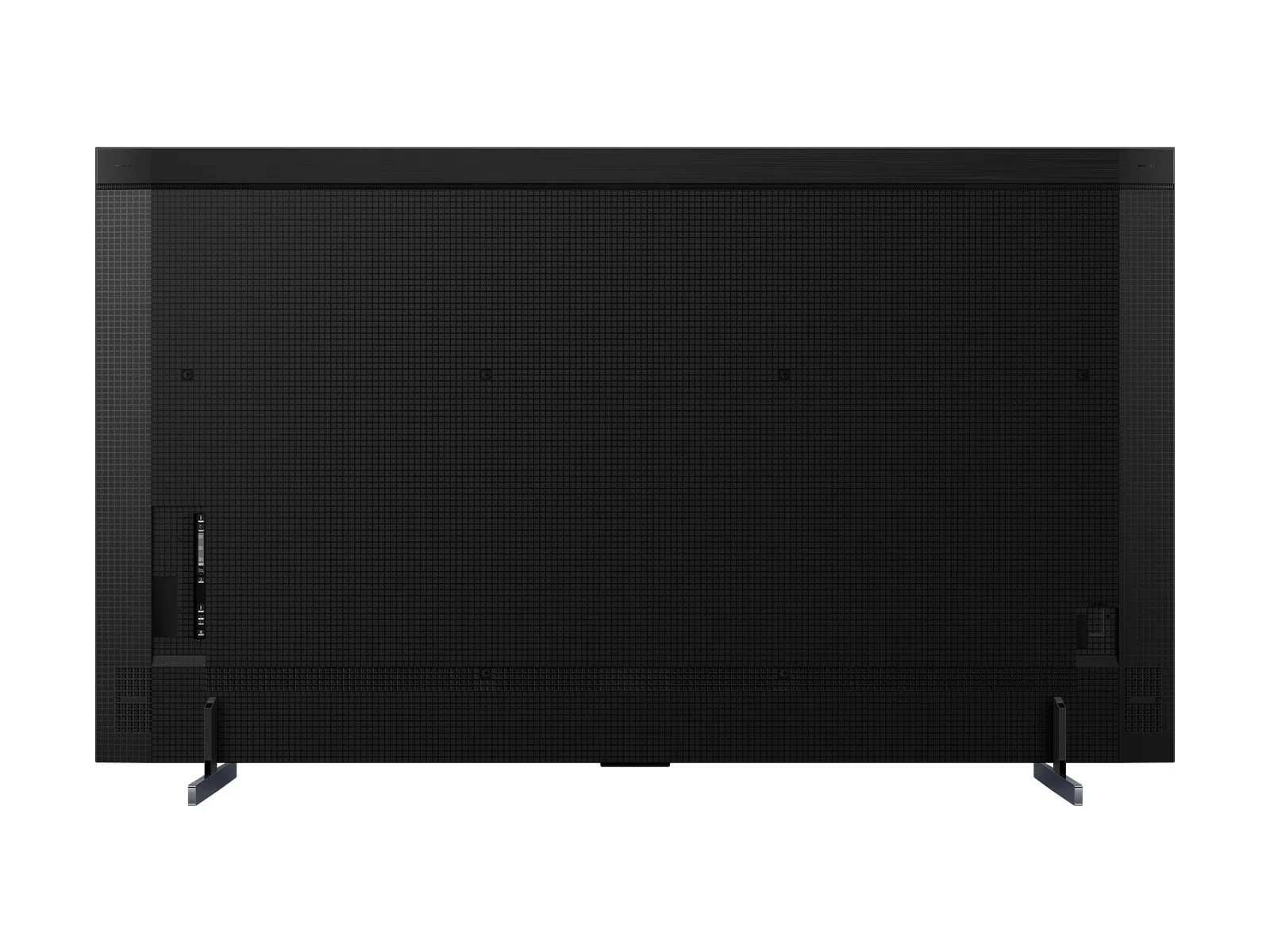 The power connector is on the right side, while the other ports are on the left. There is a USB 2.0 port, an Ethernet port, two HDMI 2.1 UHD 144 Hz and 120 Hz inputs (one of them with eARC ), antenna jacks, and an optical audio output.