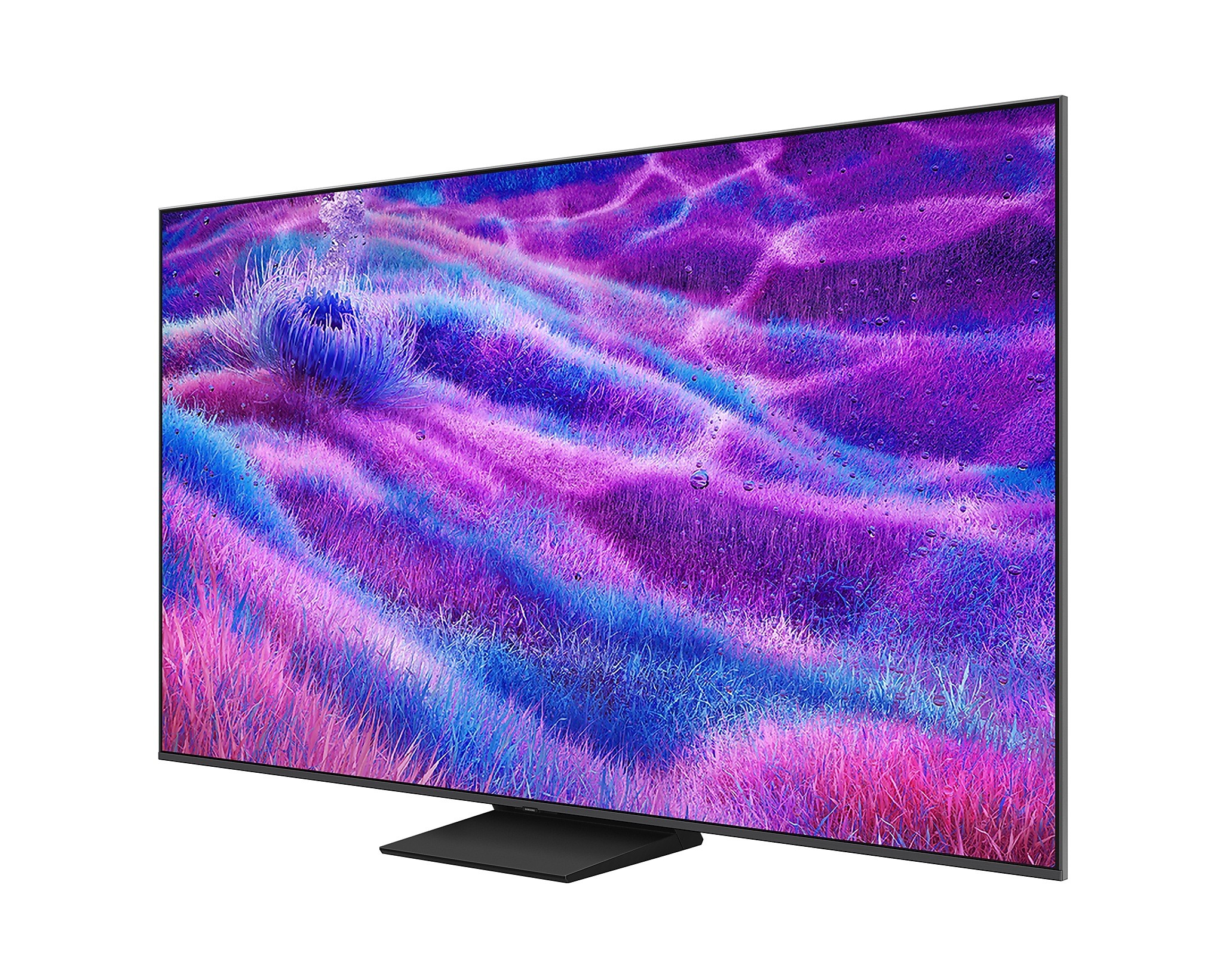 The QN80F's center stand is small and doesn't take up much space, so the TV doesn't need a large table.